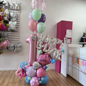 balloon arragement number, name and happy bday, Balloon Bouquet in Detroit MI